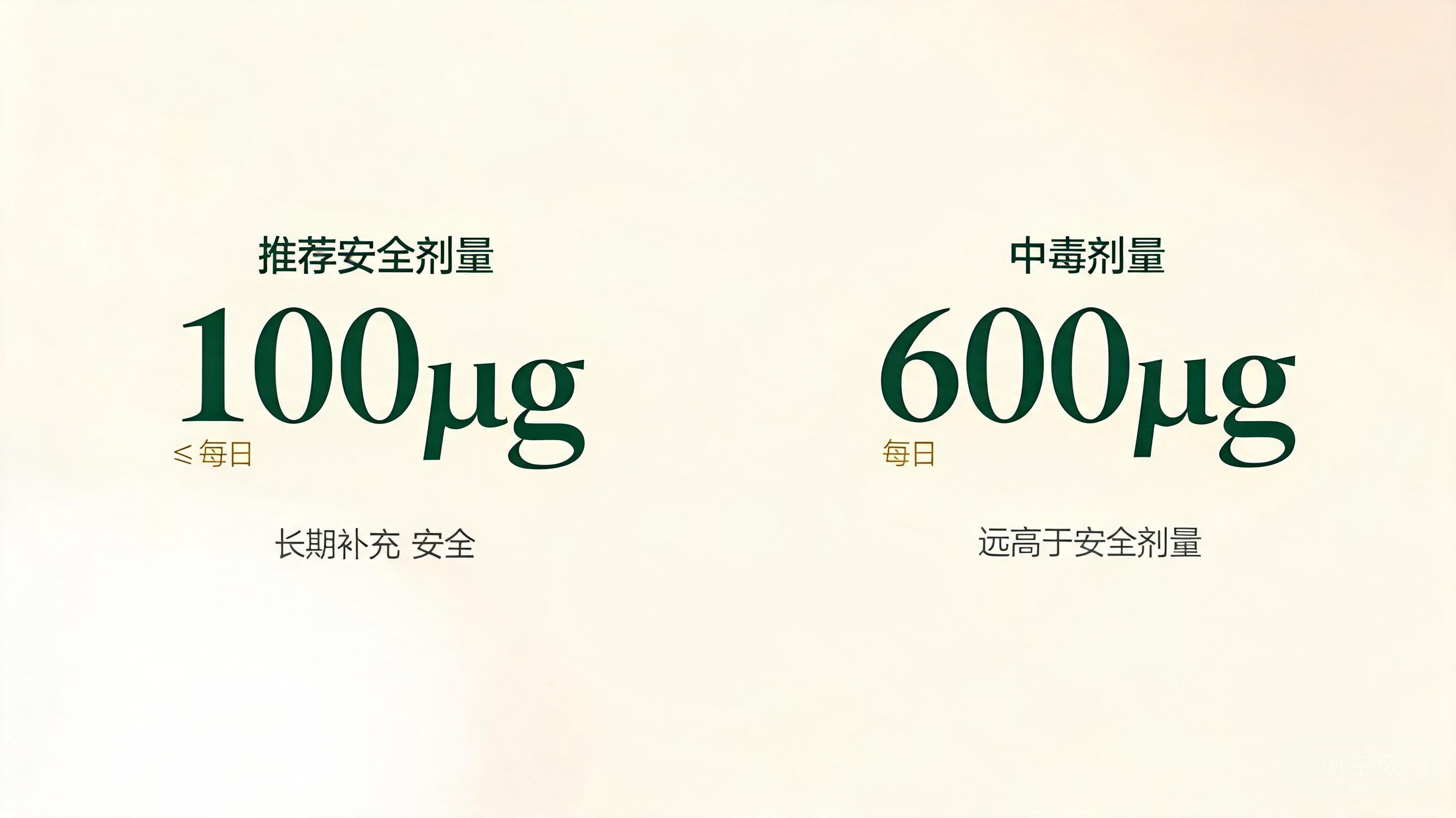 硒的安全剂量与中毒剂量对比 - 推荐≤100μg/日