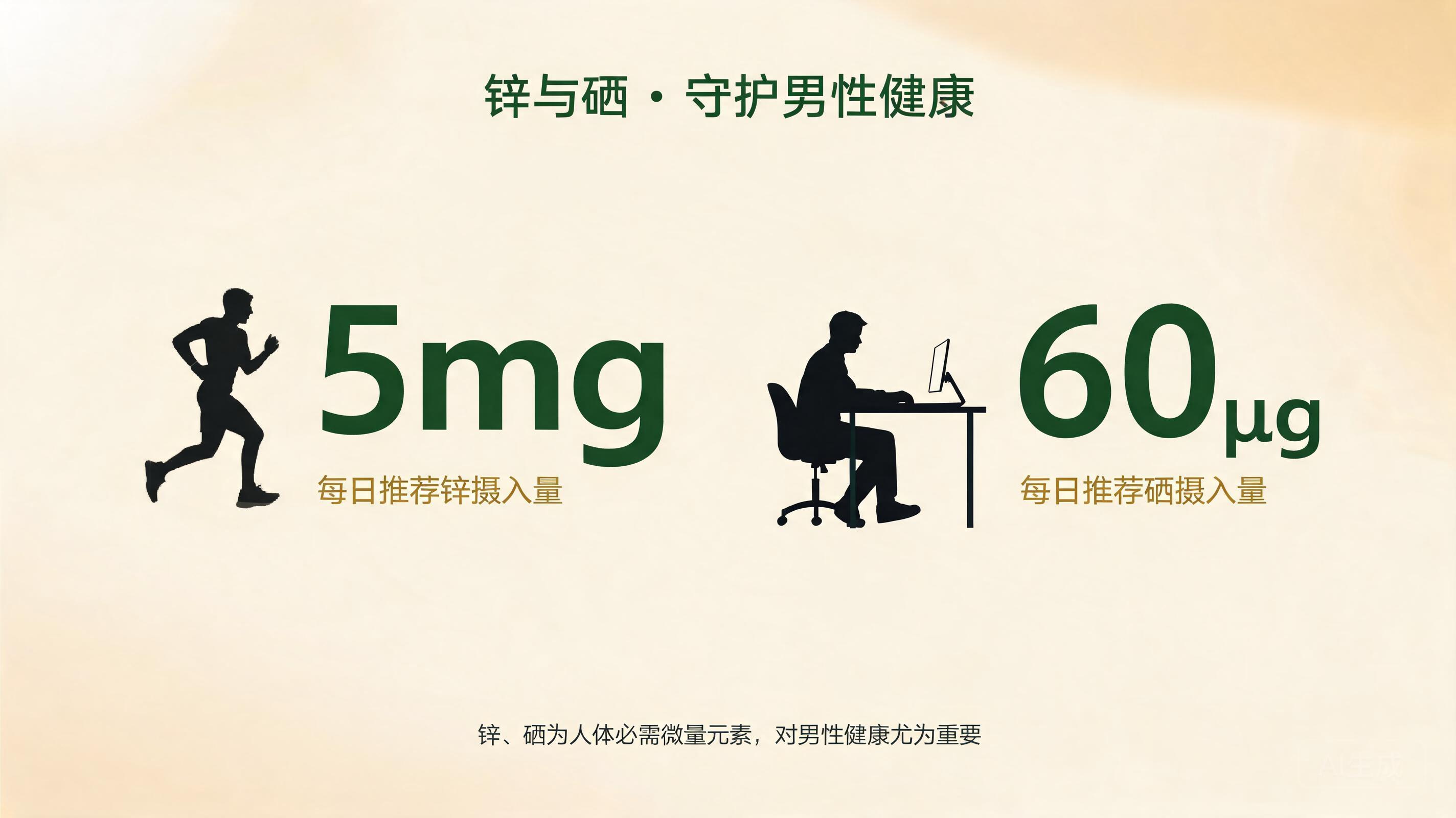男性健康营养素对比 - 锌与硒的免疫支持作用